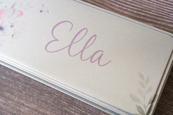 Metalldose / Blechdose für Stifte oder Pinsel Design Schmetterling personalisiert